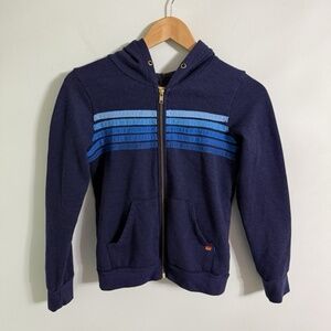 Aviator Nation 5 Stripe Hoodie Navy Blue Size 12
